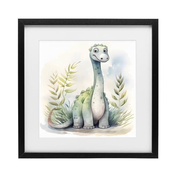 Stupell Industries Crafty Critters Dino Black Framed Print Under Glass, design by Steve Hunziker