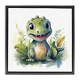 thumbnail image 1 of Stupell Industries Contemporary Crafty Dino & Foliage Black Floating Frame Canvas Art, 25 x 25, by Steve Hunziker, 1 of 8
