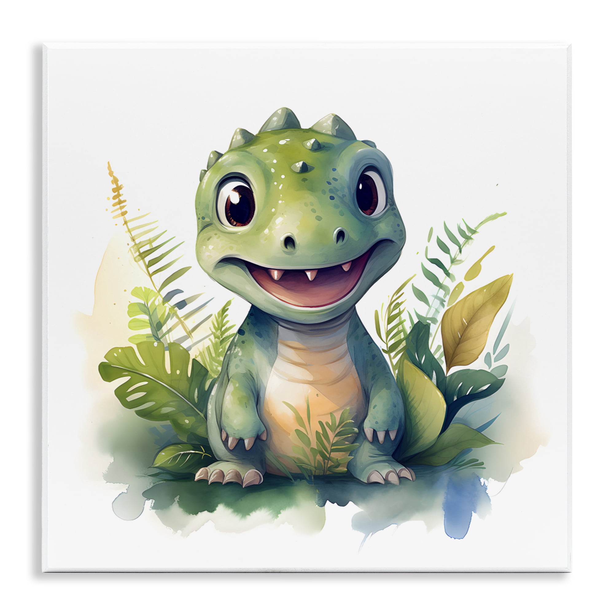 Stupell Industries Crafty Dino & Foliage Wall Plaque Art, design by Steve Hunziker