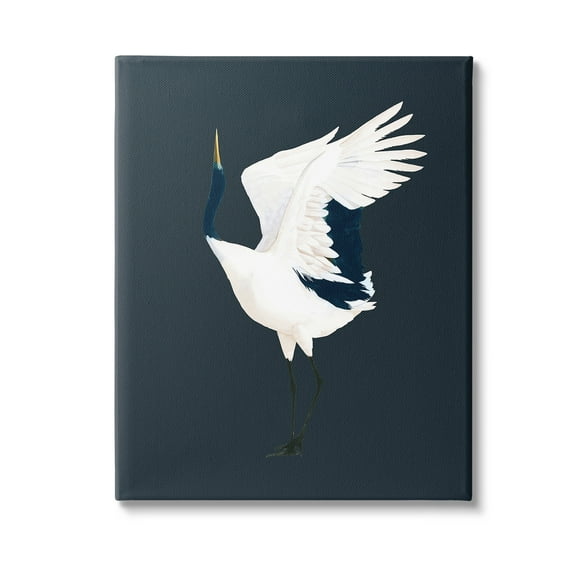 Stupell Industries Crane Bird Facing Left Animals & Insects Painting Gallery Wrapped Canvas Art Print Wall Art, 16 x 20