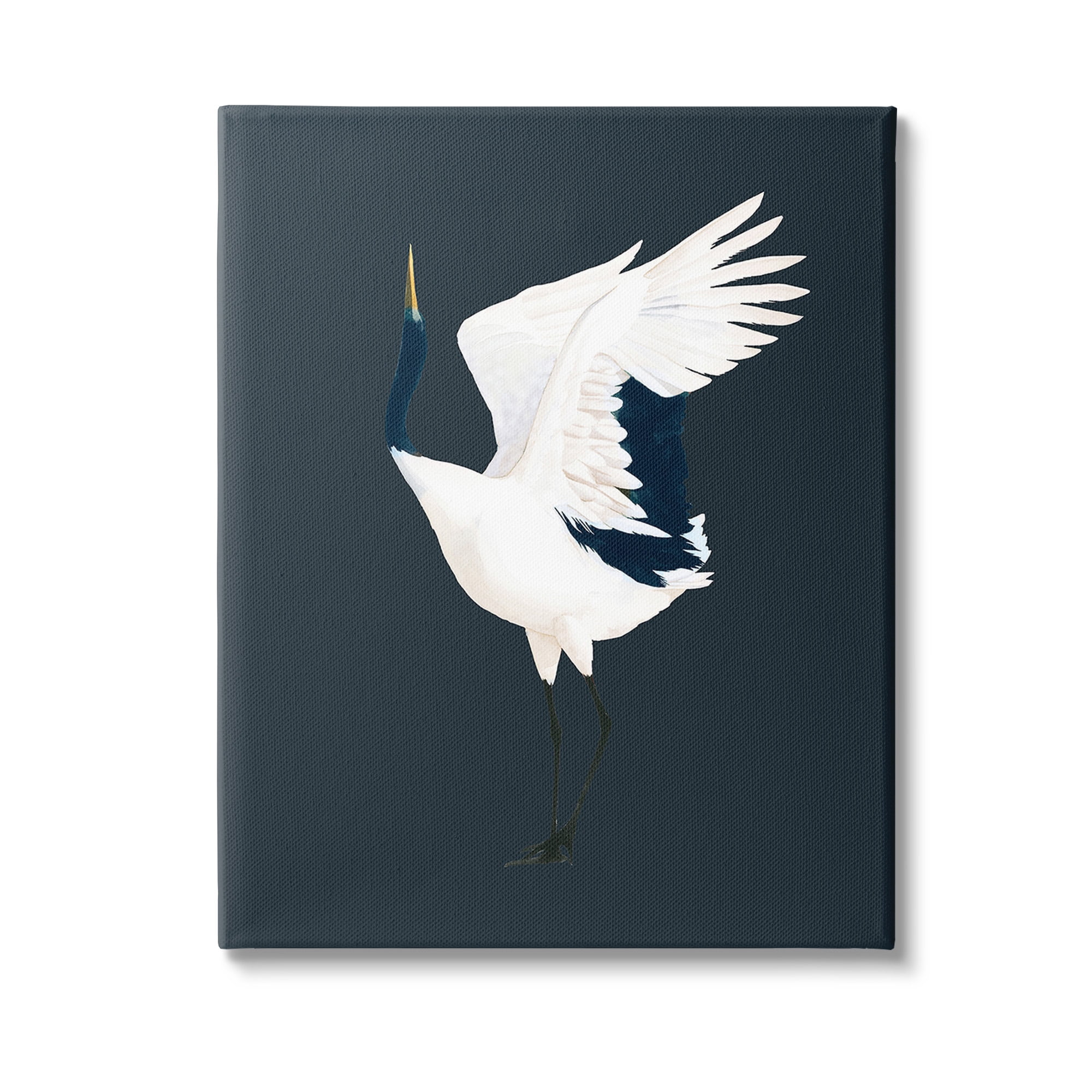 Stupell Industries Crane Bird Facing Left Animals & Insects Painting Gallery Wrapped Canvas Art Print Wall Art, 24 x 30