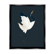 Stupell Industries Crane Bird Facing Right Animals & Insects Painting Black Floater Framed Canvas Art Print Wall Art, 17 x 21