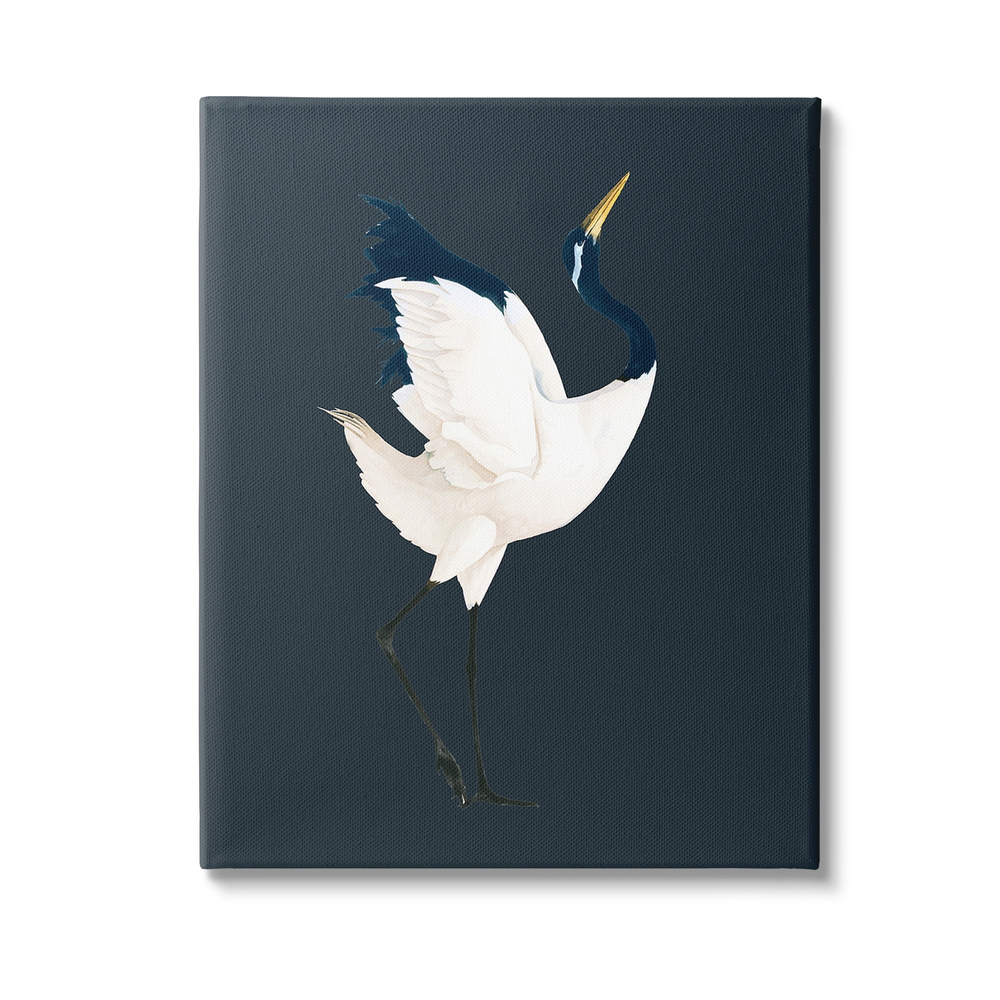 Stupell Industries Crane Bird Facing Right Animals & Insects Painting Gallery Wrapped Canvas Art Print Wall Art, 16 x 20