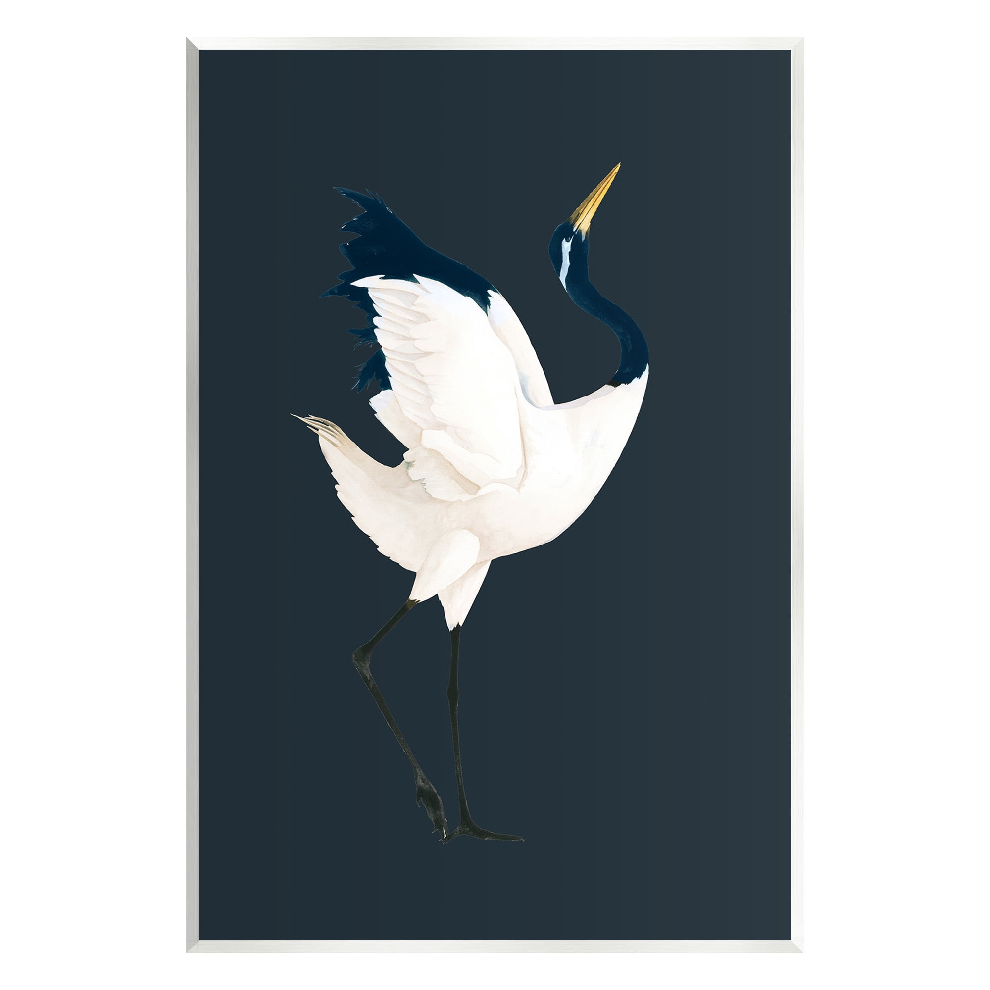 Stupell Industries Crane Bird Facing Right Animals & Insects Painting Unframed Art Print Wall Art, 13 x 19