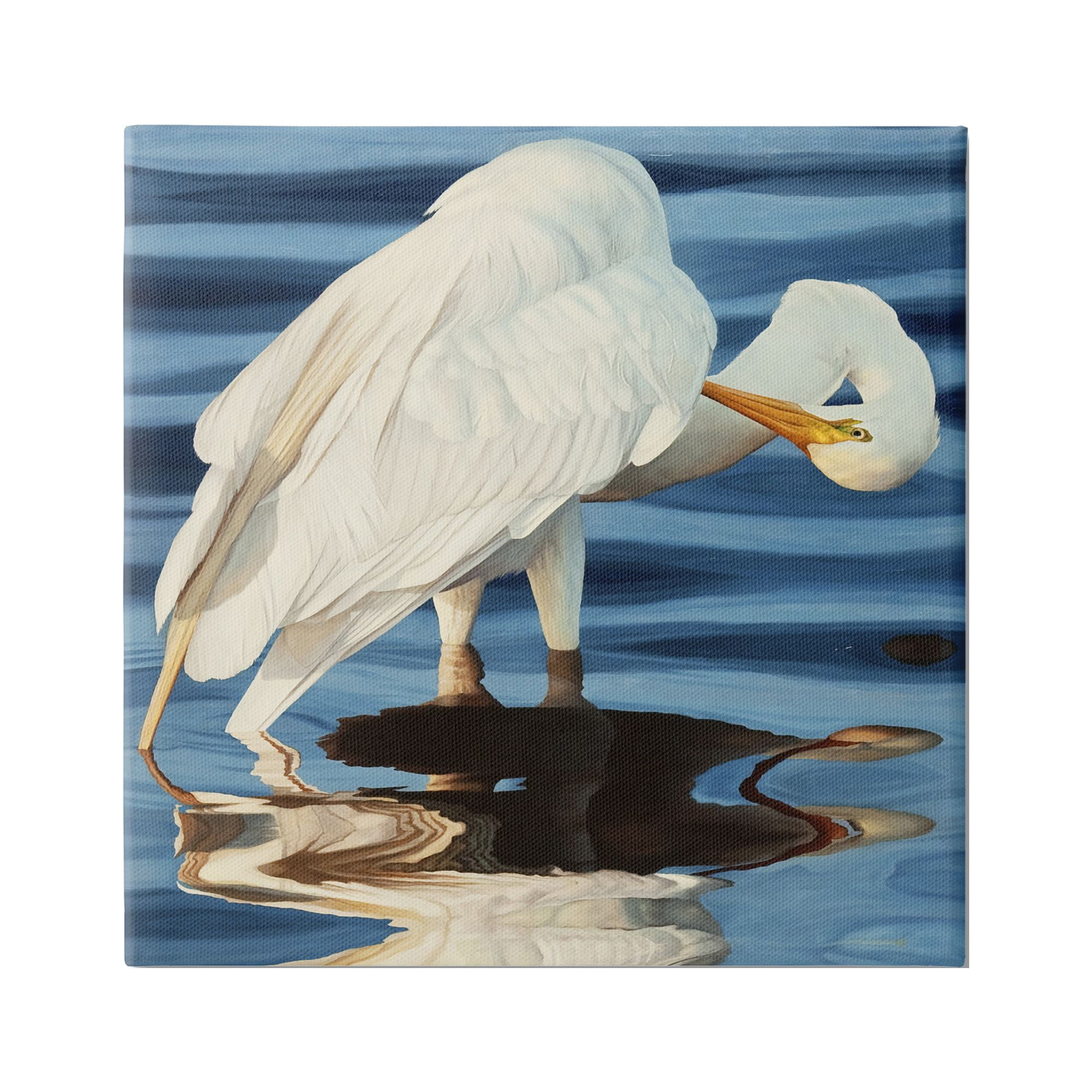 Stupell Industries Crane Bird Preening Animals & Insects Photography Gallery Wrapped Canvas Print Wall Art, 36 x 36