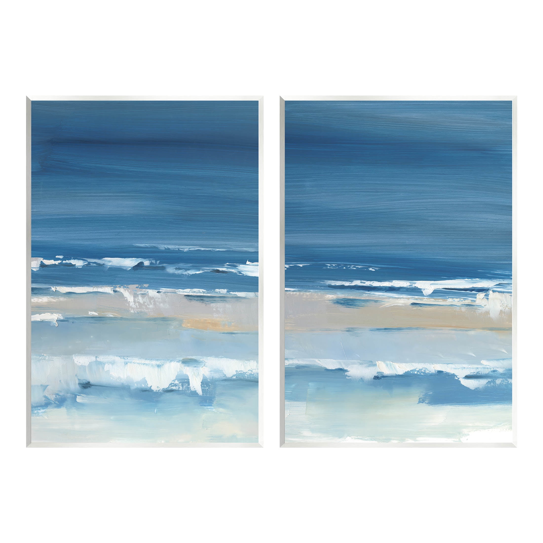 Stupell Industries Crashing Beach Wave Shore Painting Unframed Art Print Wall Art, Set of 2, Design by Ethan Harper