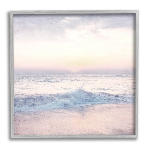 Stupell Industries Crashing Beach Waves Morning Sunrise Photograph Gray Framed Art Print Wall Art, Design by Ann Bailey
