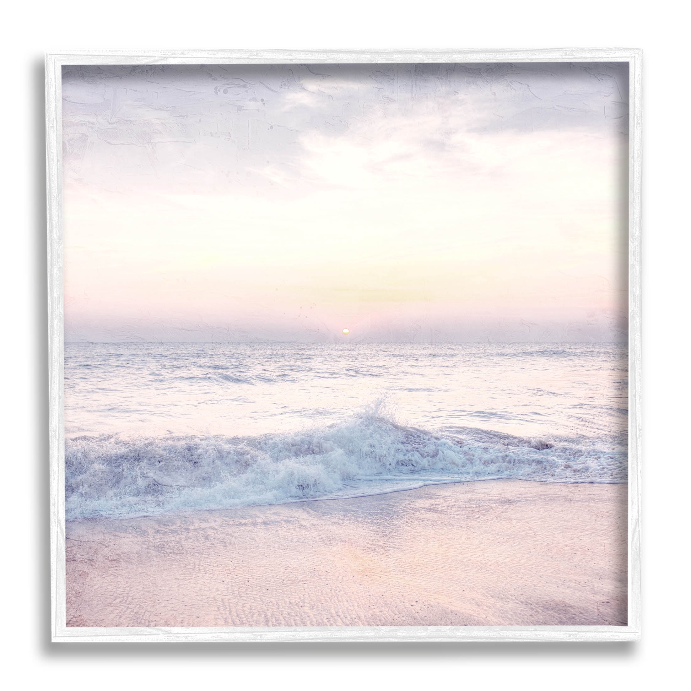 Stupell Industries Crashing Beach Waves Morning Sunrise Photograph White Framed Art Print Wall Art, Design by Ann Bailey