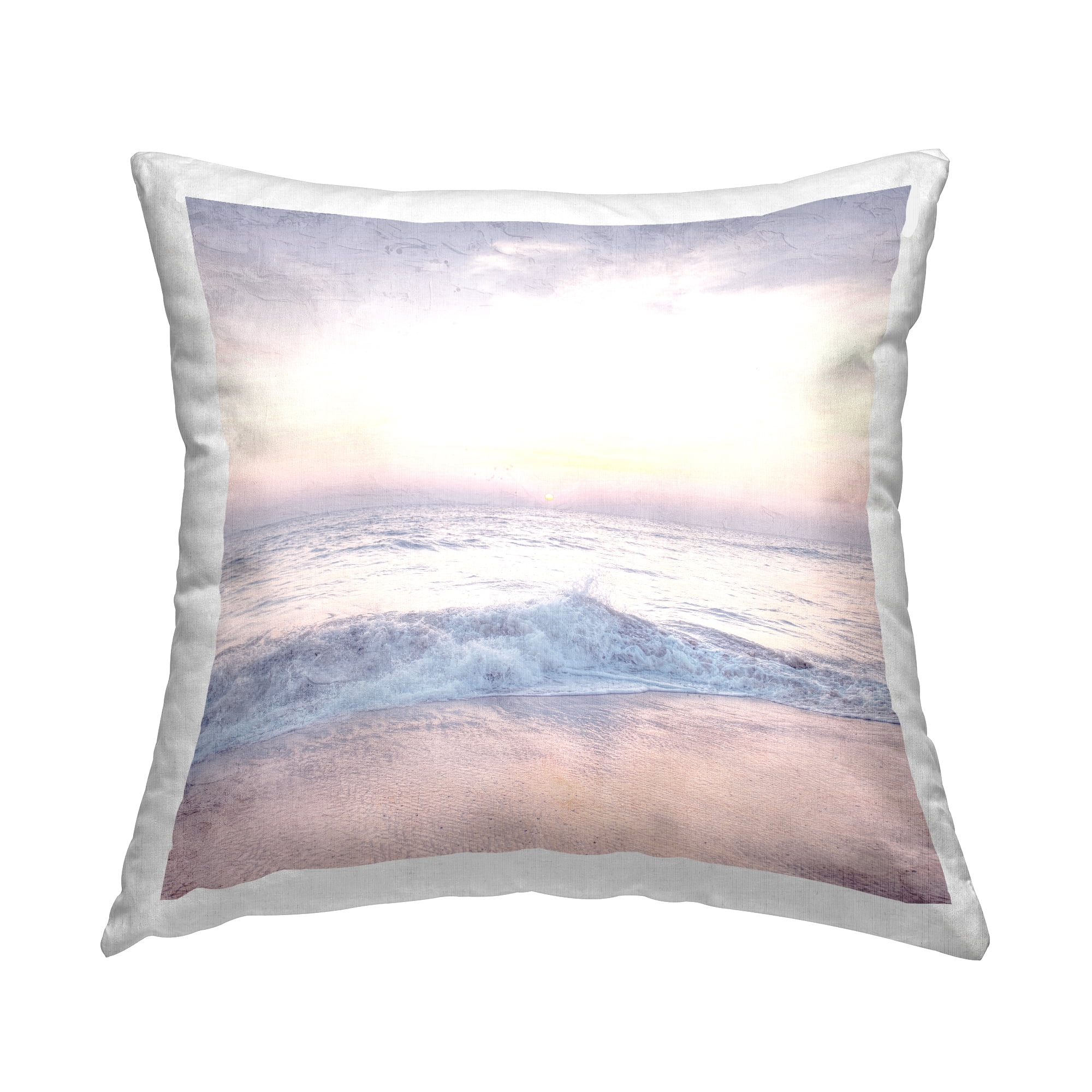 Stupell Industries Crashing Beach Waves Pastel Ocean Shore Design by Ann Bailey Throw Pillow