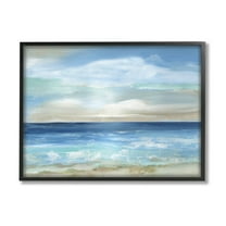 Stupell Industries Crashing Ocean Ripples Scenery Painting Black Framed Art Print Wall Art, Design by Nan