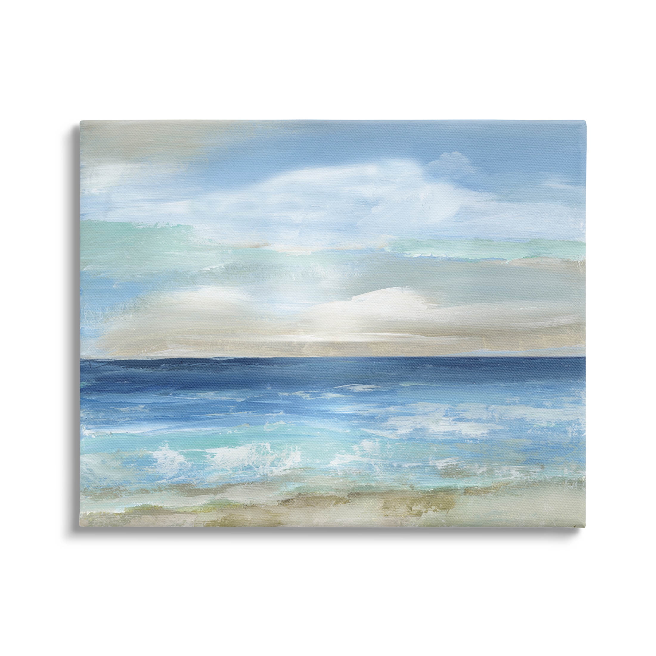 Stupell Industries Crashing Ocean Ripples Scenery Painting Gallery Wrapped Canvas Print Wall Art, Design by Nan