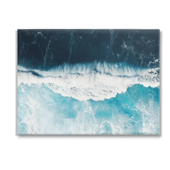 Stupell Industries Crashing Ocean Waves Landscape Photography Gallery Wrapped Canvas Art Print Wall Art, 40 x 30