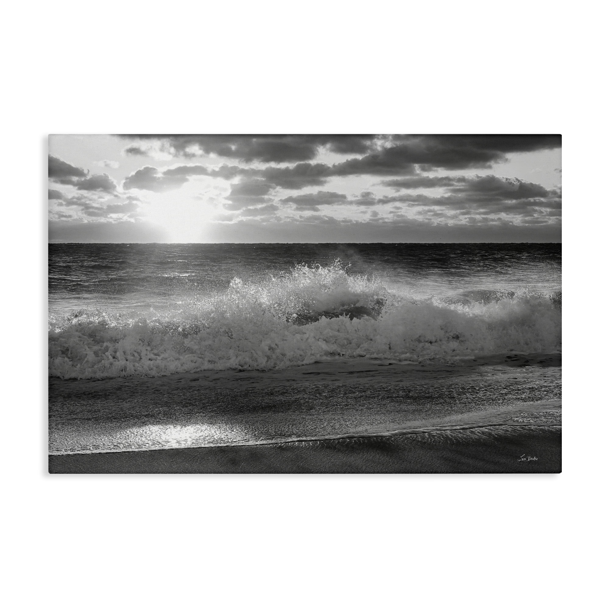 Stupell Industries Crashing Sea Waves Landscape & Nature Photography Wrapped Canvas Art Print Wall Art, 24 x 16