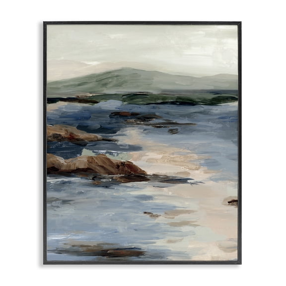 Stupell Industries Crashing Tides Seascape Black Framed Giclee Art design by Jacob Q, 14 x 11