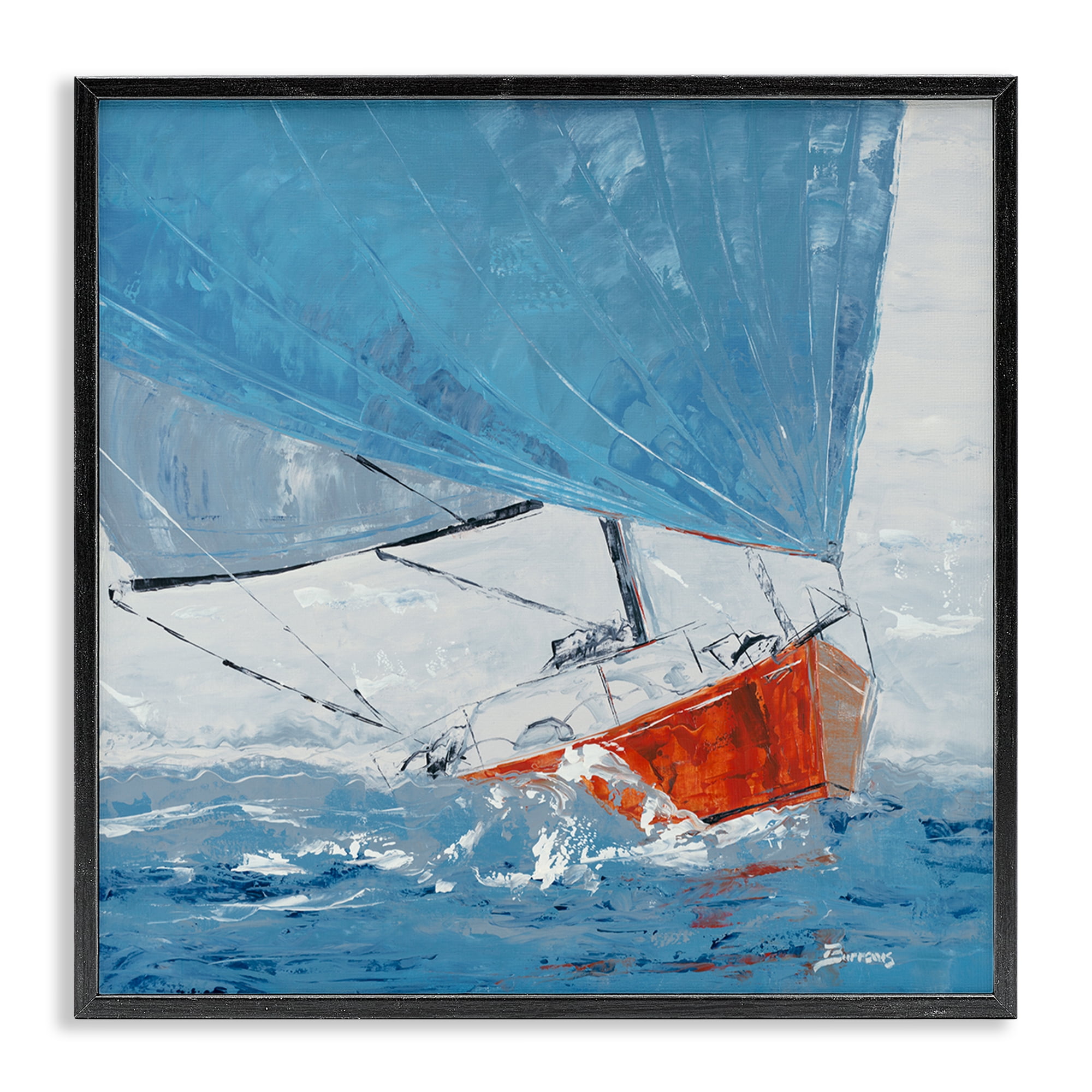 Stupell Industries Crashing Waves Against Boat Nautical & Beach ...
