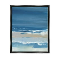 Stupell Industries Crashing Waves Ocean Shoreline Beach Painting Jet Black Floating Framed Canvas Print Wall Art, Design by Ethan Harper