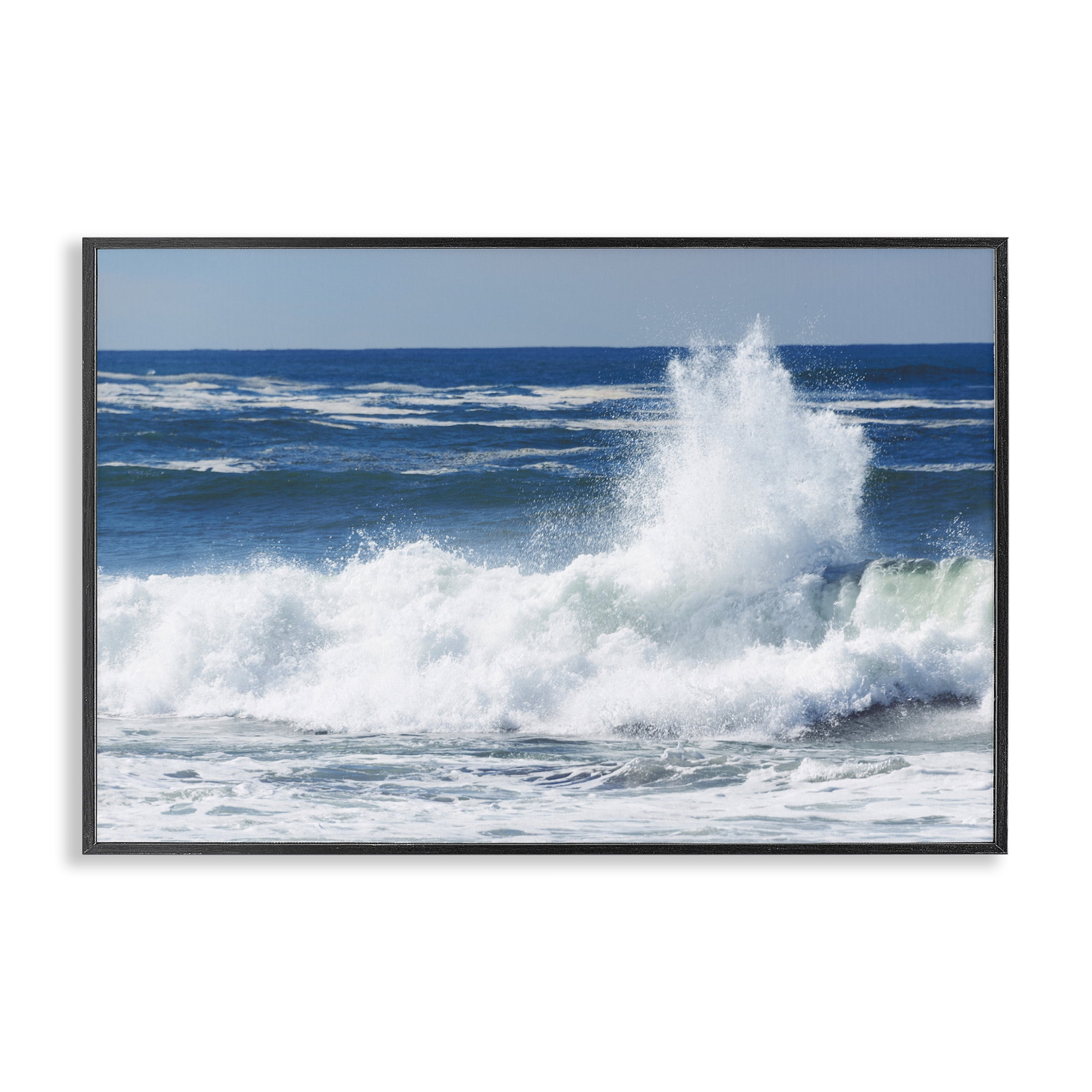 Stupell Industries Crashing Waves Splash Black Framed Giclee Art, design by JLM Photographs