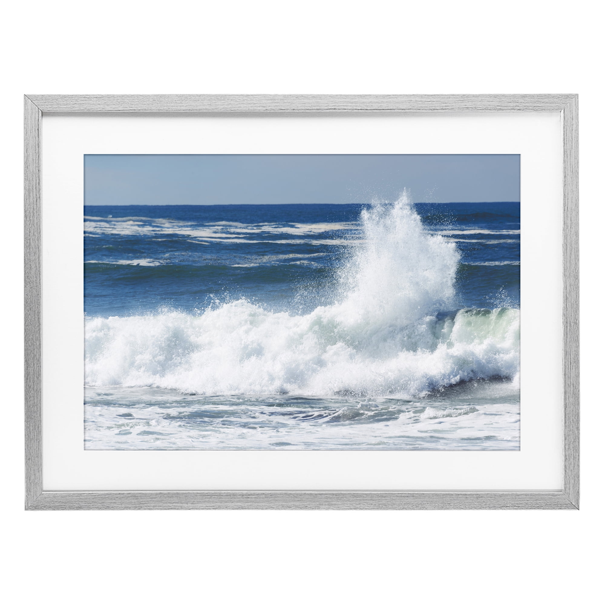 Stupell Industries Crashing Waves Splash Gray Framed Print Under Glass, design by JLM Photographs