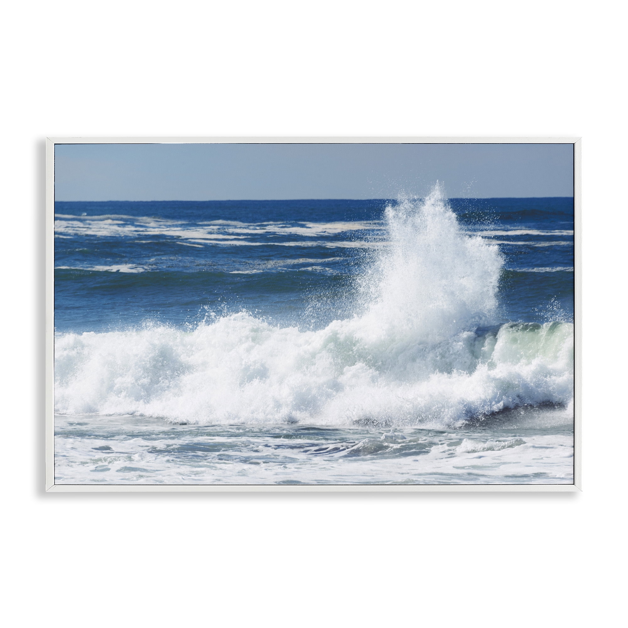 Stupell Industries Crashing Waves Splash White Framed Giclee Art, design by JLM Photographs