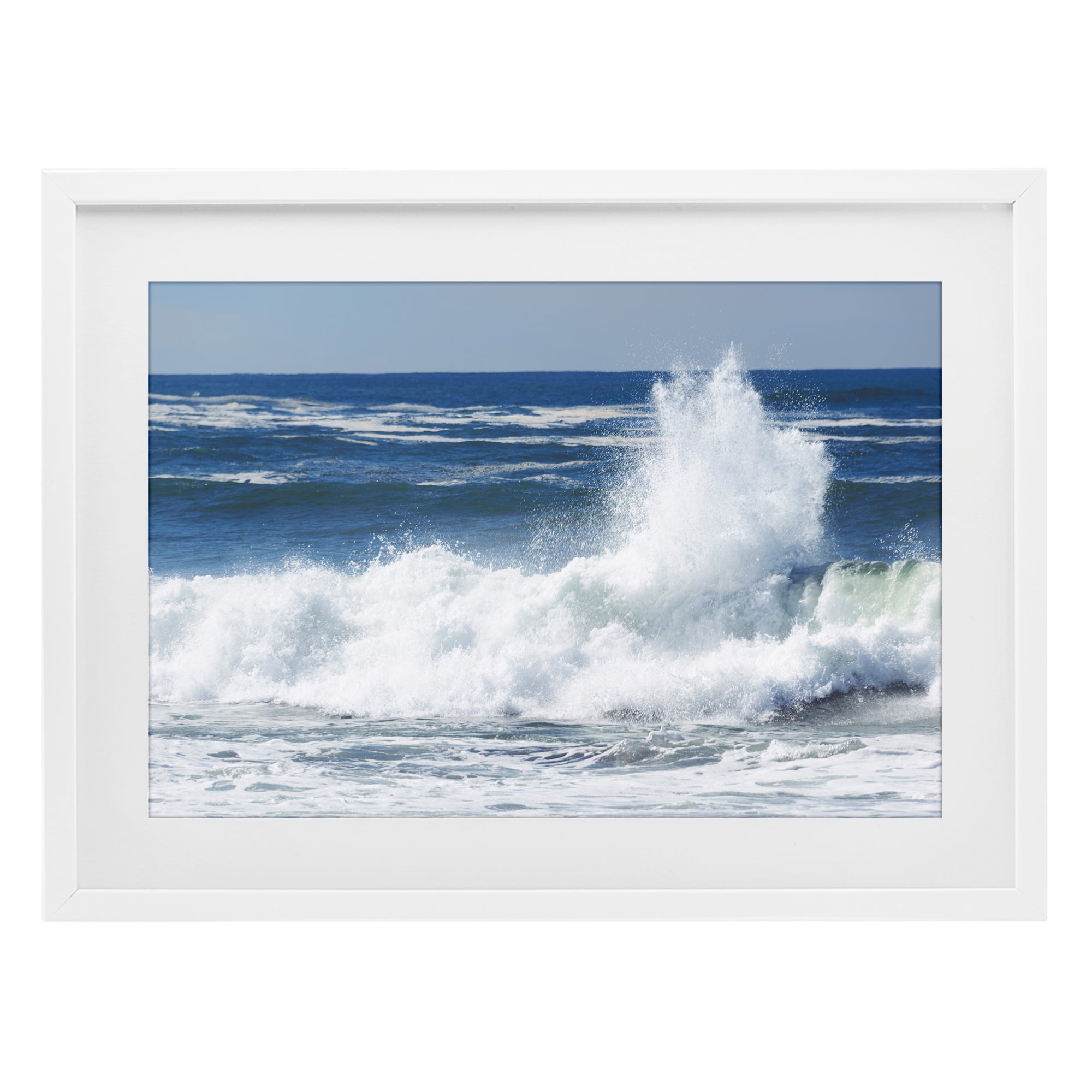 Stupell Industries Crashing Waves Splash White Framed Print Under Glass, design by JLM Photographs