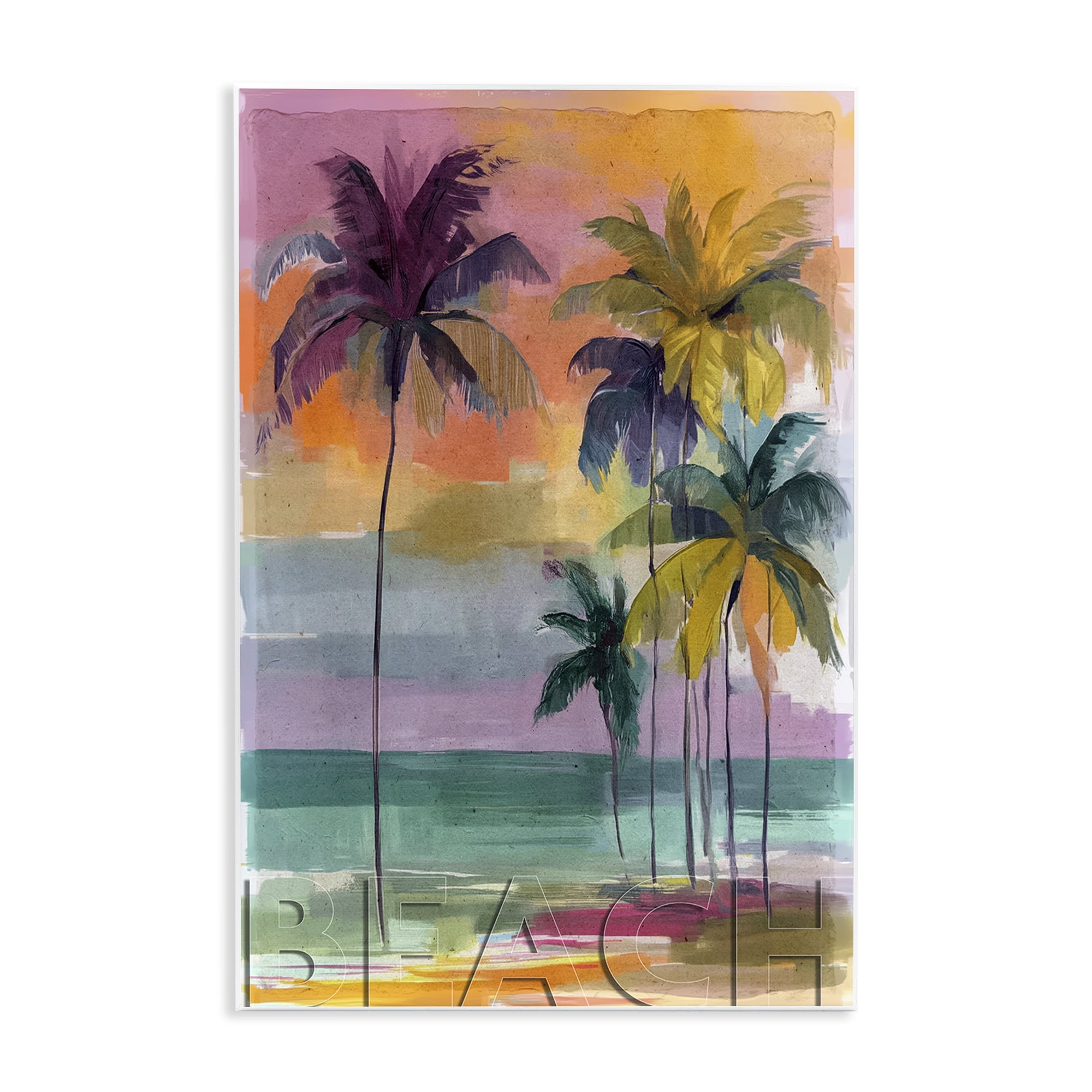 Stupell Industries Crayon Beach at Sunset Wall Plaque Art, design by Annabelle Hall