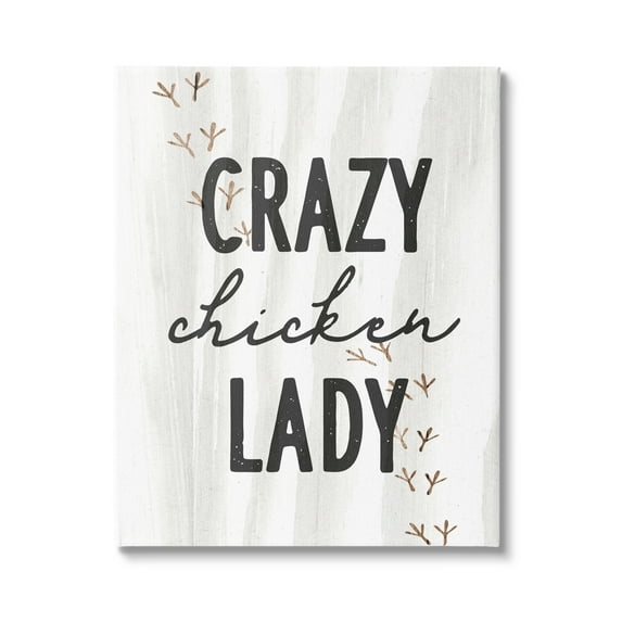 Stupell Industries Crazy Chicken Lady Country Rustic Farm Design Graphic Art Gallery Wrapped Canvas Print Wall Art, Design by Daphne Polselli