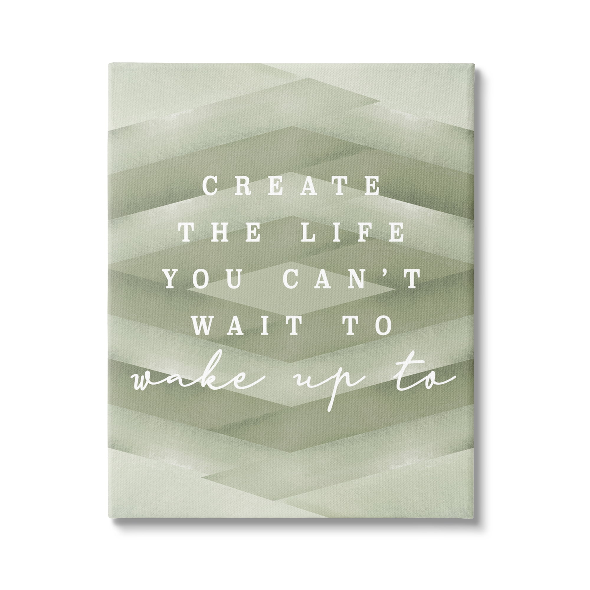 Stupell Industries Create Your Life Motivational Geometric Stripe Pattern Shapes Graphic Art Gallery Wrapped Canvas Print Wall Art, Design by Daphne Polselli