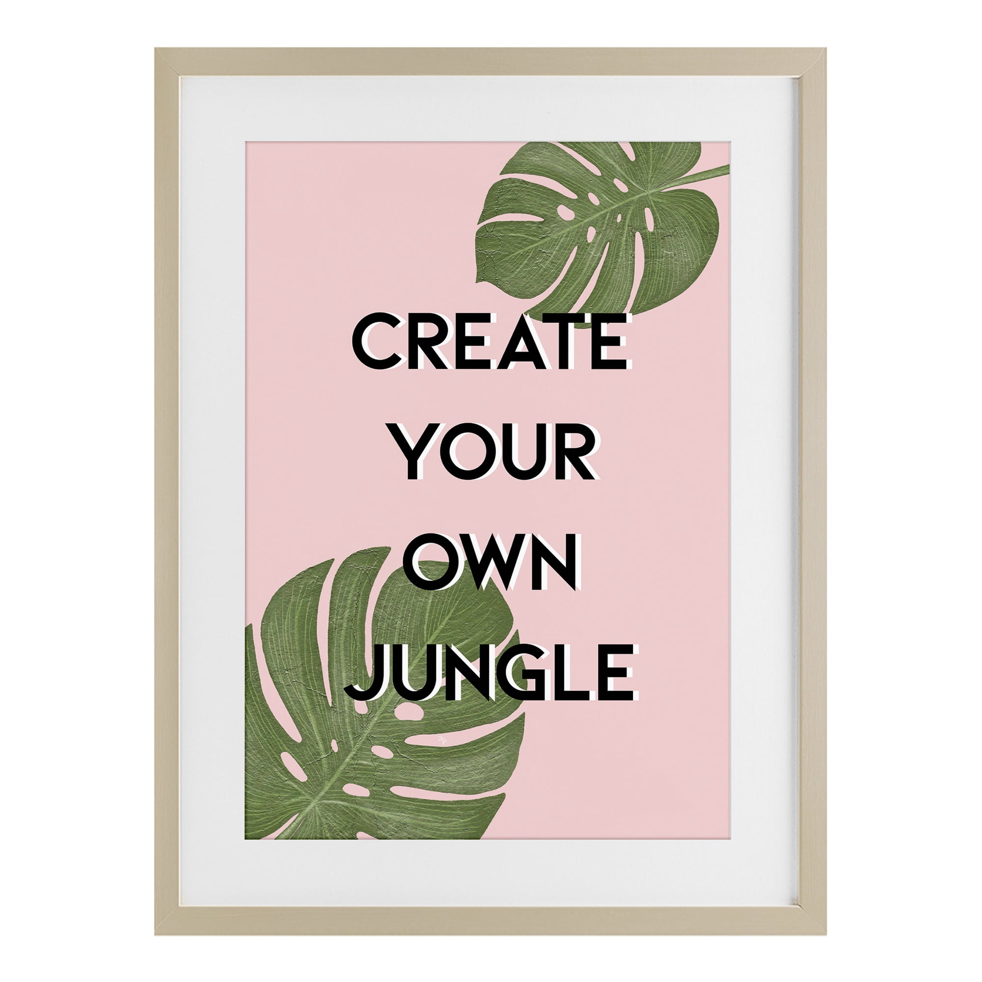Stupell Industries Create Your Own Jungle Birch Framed Print Under Glass, design by Martina Pavlova