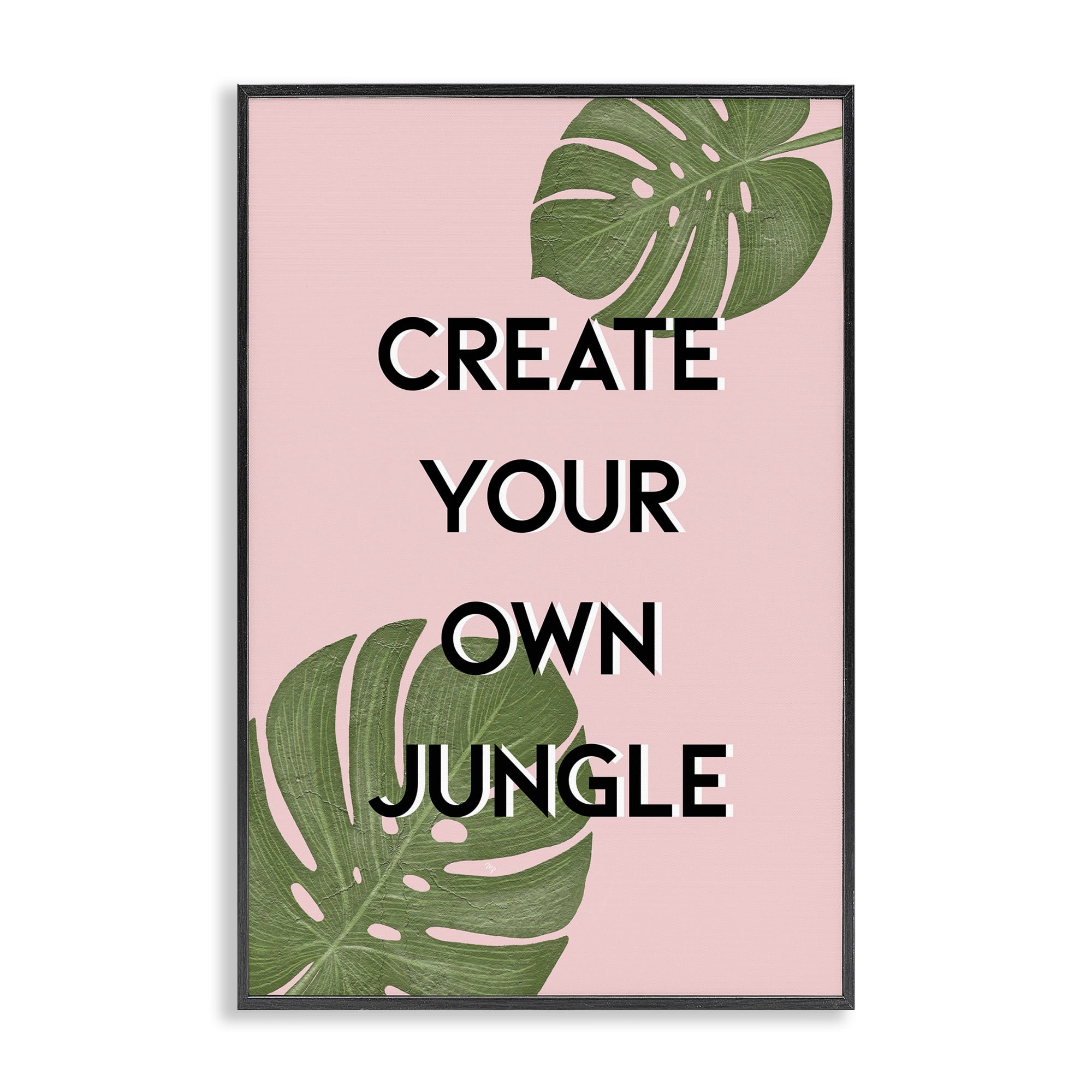 Stupell Industries Create Your Own Jungle Black Framed Giclee Art, design by Martina Pavlova