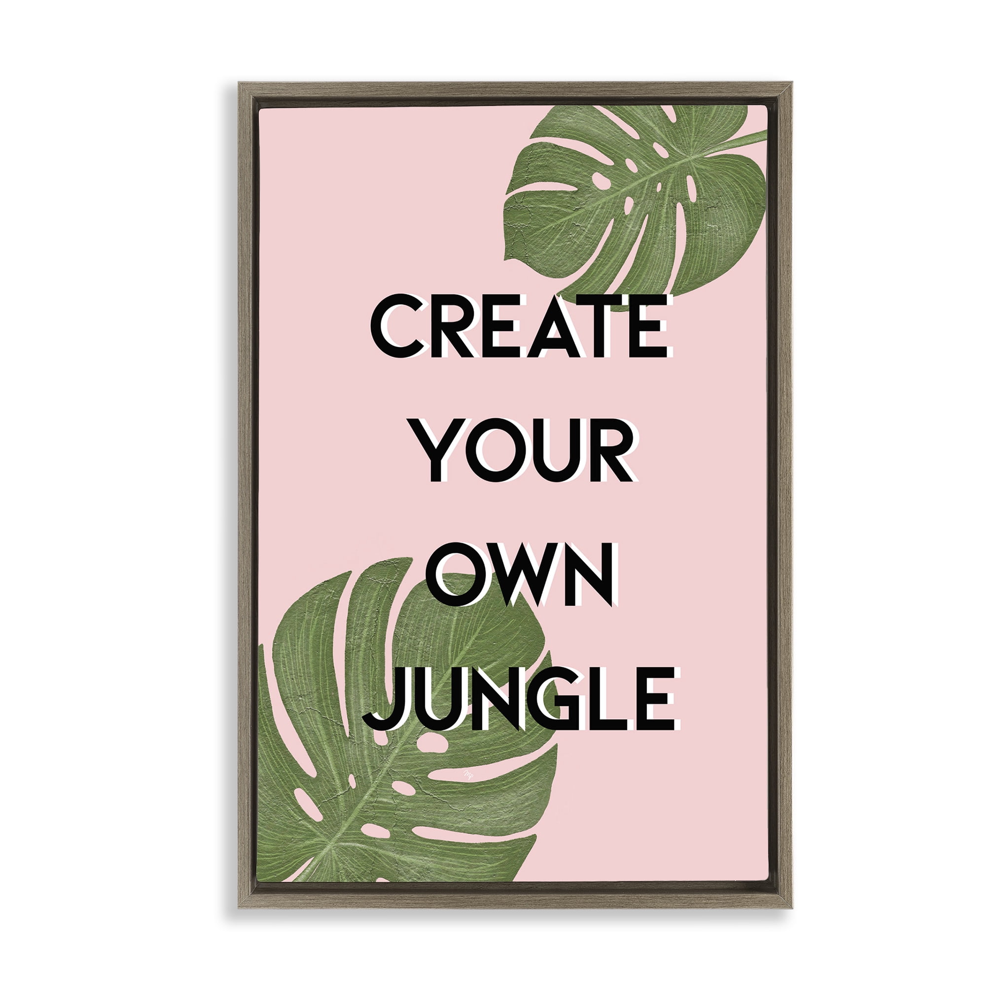 Stupell Industries Create Your Own Jungle Brown Framed Floater Canvas Wall Art, design by Martina Pavlova