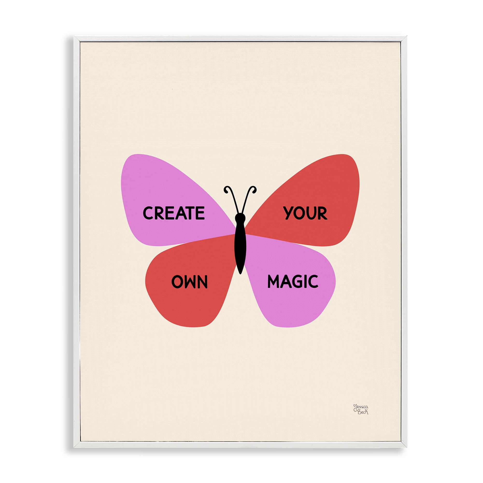 Stupell Industries Create Your Own Magic Animals Painting White Framed Art Print Wall Art, 11 x 14