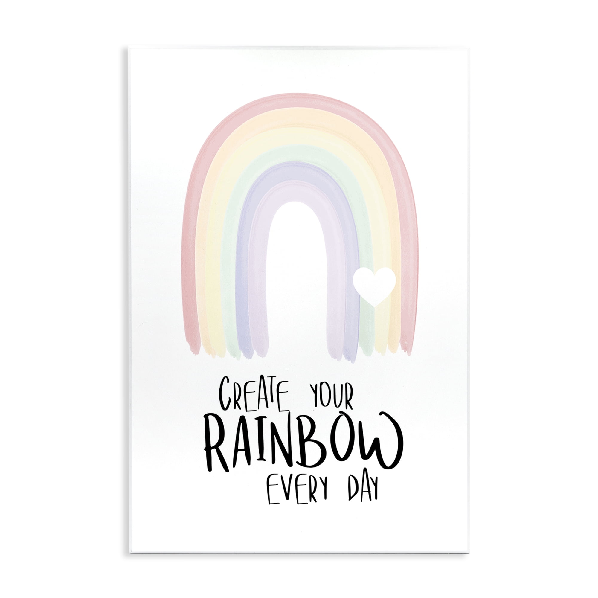 Stupell Industries Create Your Rainbow Text & Numbers Painting Unframed Art Print Wall Art, 13 x 19