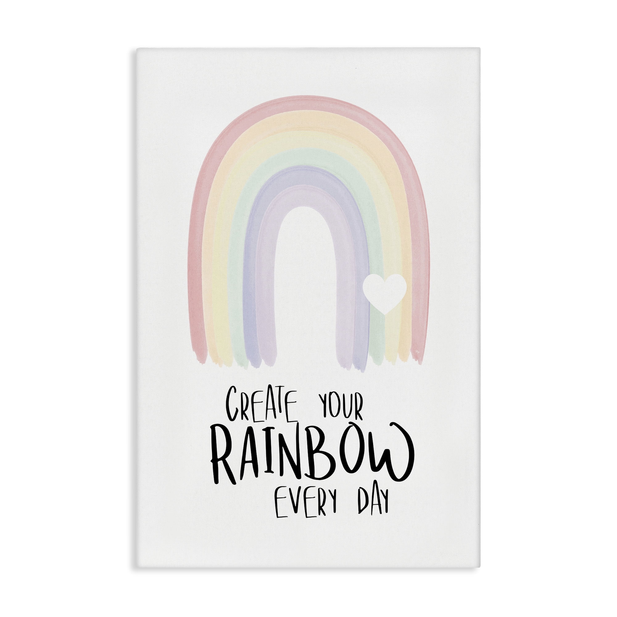 Stupell Industries Create Your Rainbow Text & Numbers Painting Wrapped Canvas Art Print Wall Art, 16 x 24