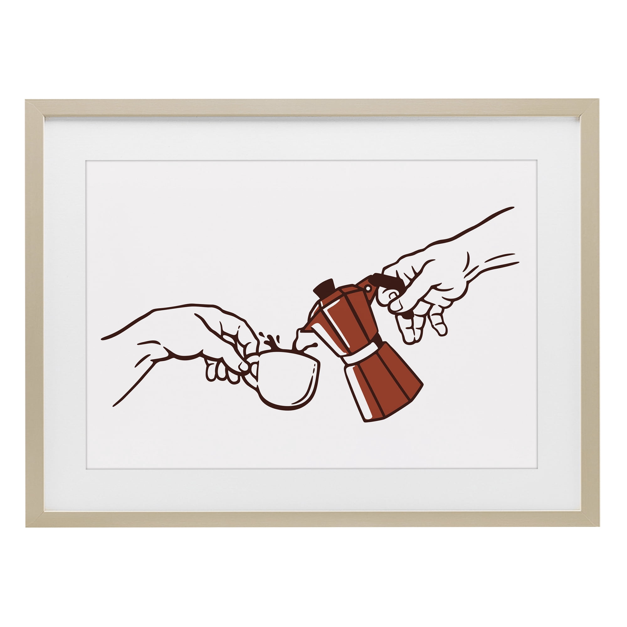 Stupell Industries Creation Of Coffee Classic Parody Birch Framed Print Under Glass, design by Tobe Fonseca