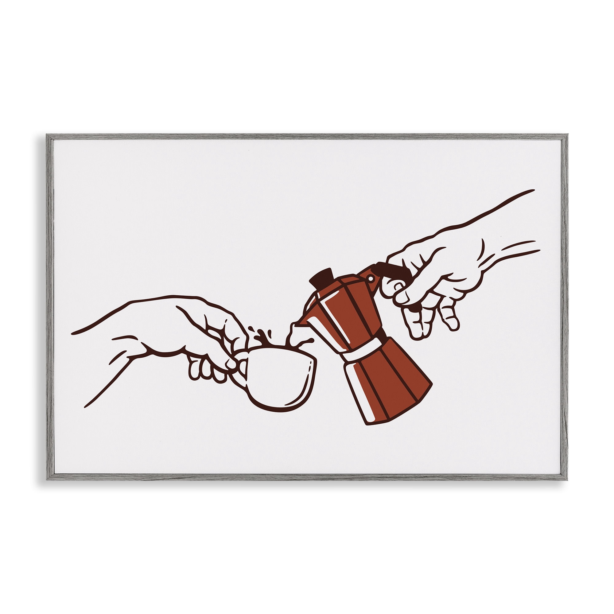 Stupell Industries Creation Of Coffee Classic Parody Gray Framed Giclee Art, design by Tobe Fonseca