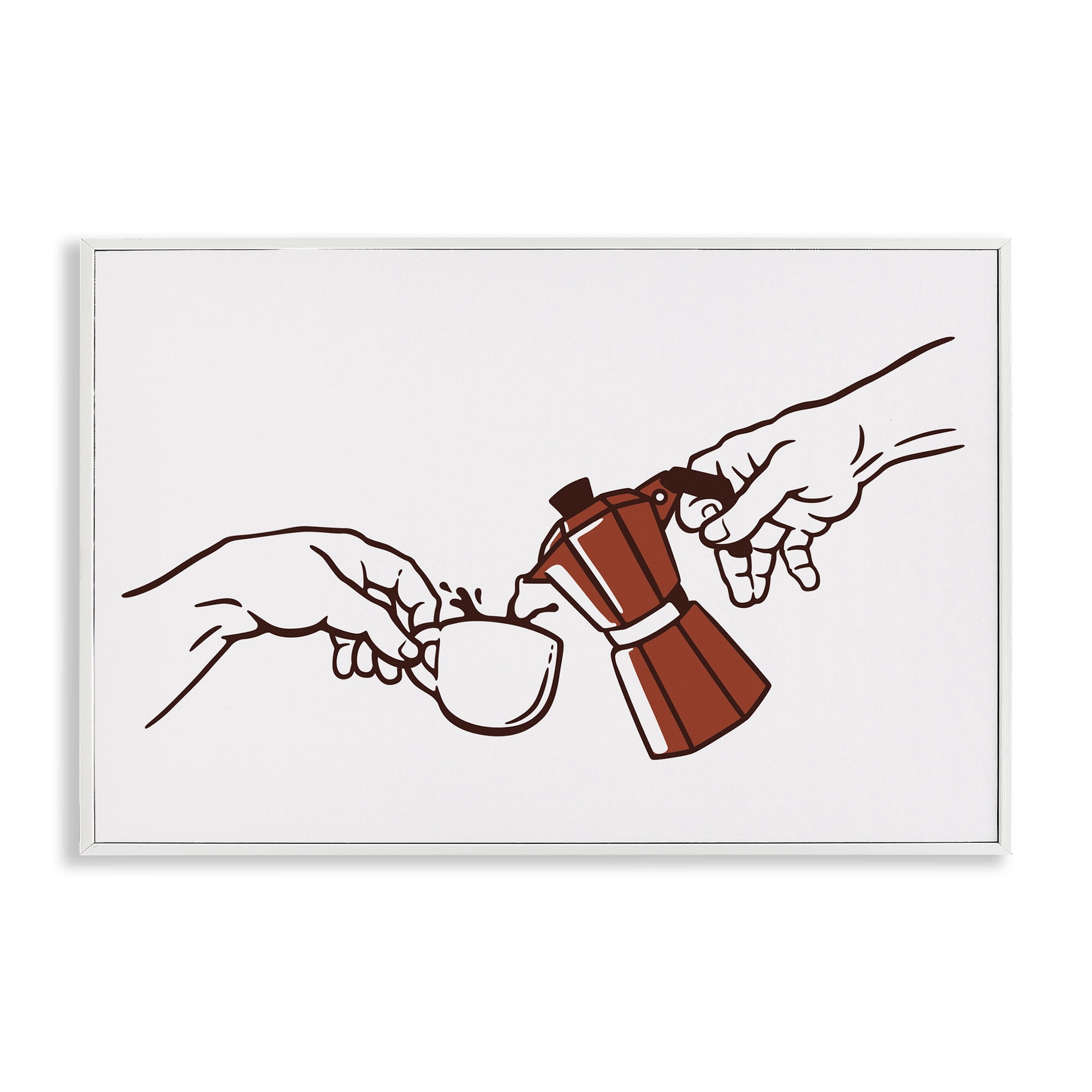 Stupell Industries Creation Of Coffee Classic Parody White Framed Giclee Art, design by Tobe Fonseca
