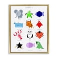 thumbnail image 1 of Stupell Industries Creative Animal Shapes Chart Gold Framed Floater Canvas Wall Art design by Carla Daly, 31 x 25, 1 of 9