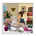 thumbnail image 1 of Stupell Industries Contemporary Creative Art Girl at Desk White Framed Giclee Art, 12 x 12, by Tara Boone, 1 of 8
