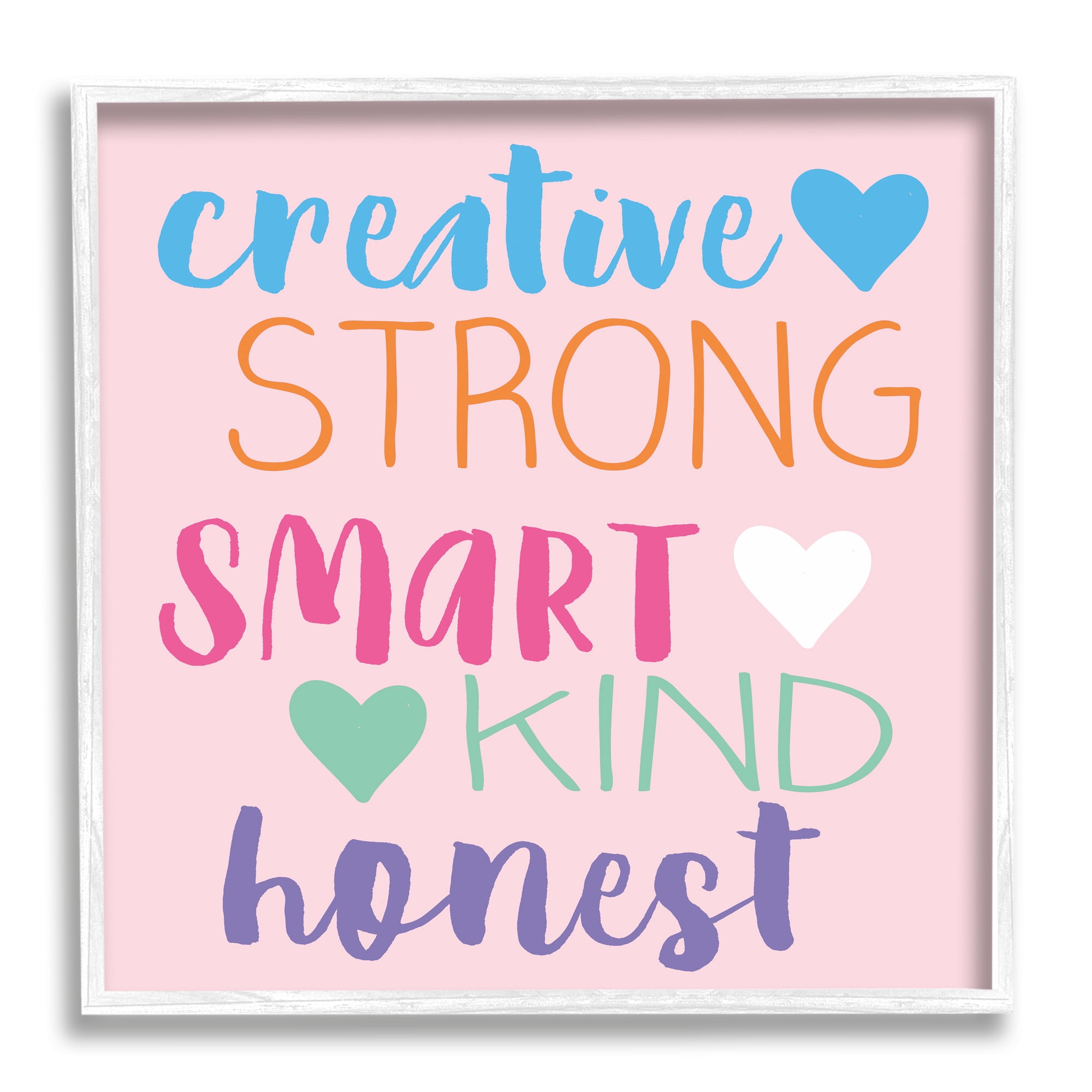 Stupell Industries Creative Strong Smart Confidence Inspirational Painting White Framed Art Print Wall Art