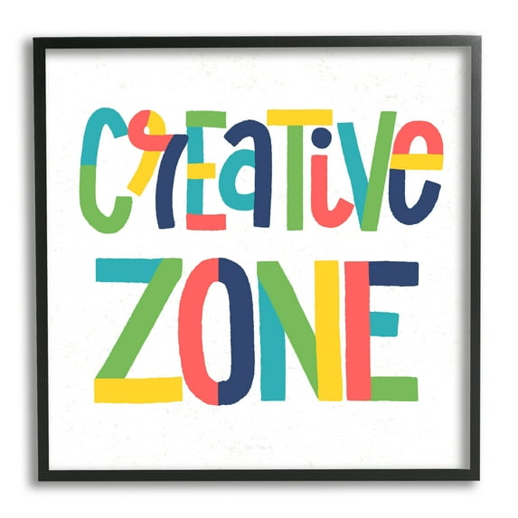 Stupell Industries Creative Zone Kids' Motivational Phrase Vibrant Playful Typography, 12 x 12, Design by Raye Allison Creations