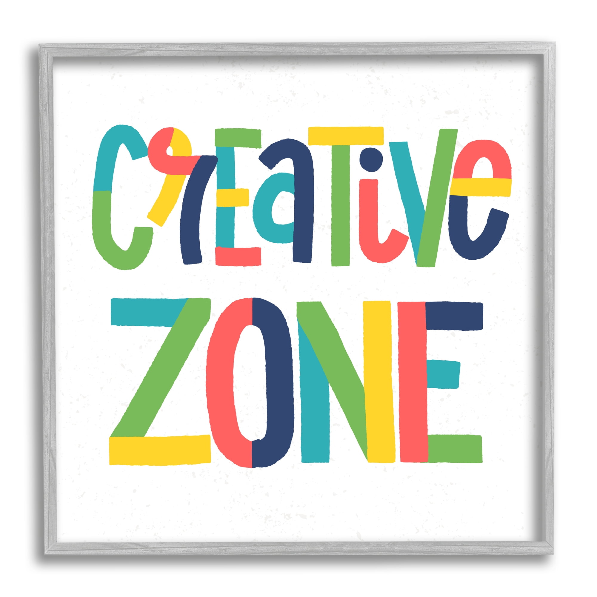 Stupell Industries Creative Zone Kids' Motivational Phrase Vibrant Playful Typography, 12 x 12, Design by Raye Allison Creations