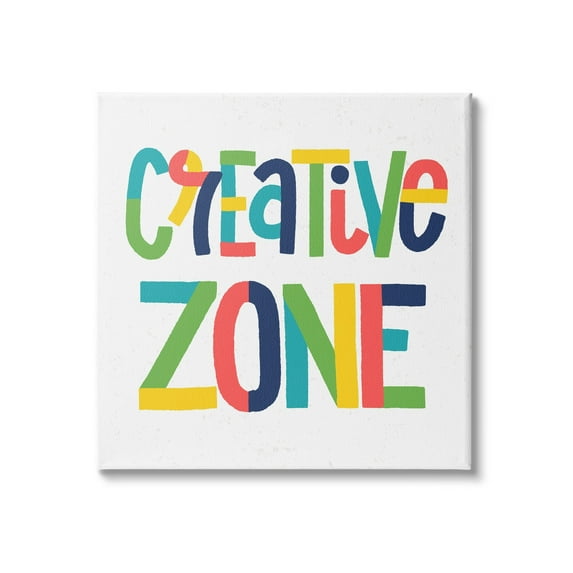 Stupell Industries Creative Zone Kids' Motivational Phrase Vibrant Playful Typography, 17 x 17, Design by Raye Allison Creations