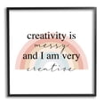 thumbnail image 1 of Stupell Industries Creativity is Messy Funny Phrase Boho Tone Rainbow Graphic Art Black Framed Art Print Wall Art, 12x12, by Daphne Polselli, 1 of 7