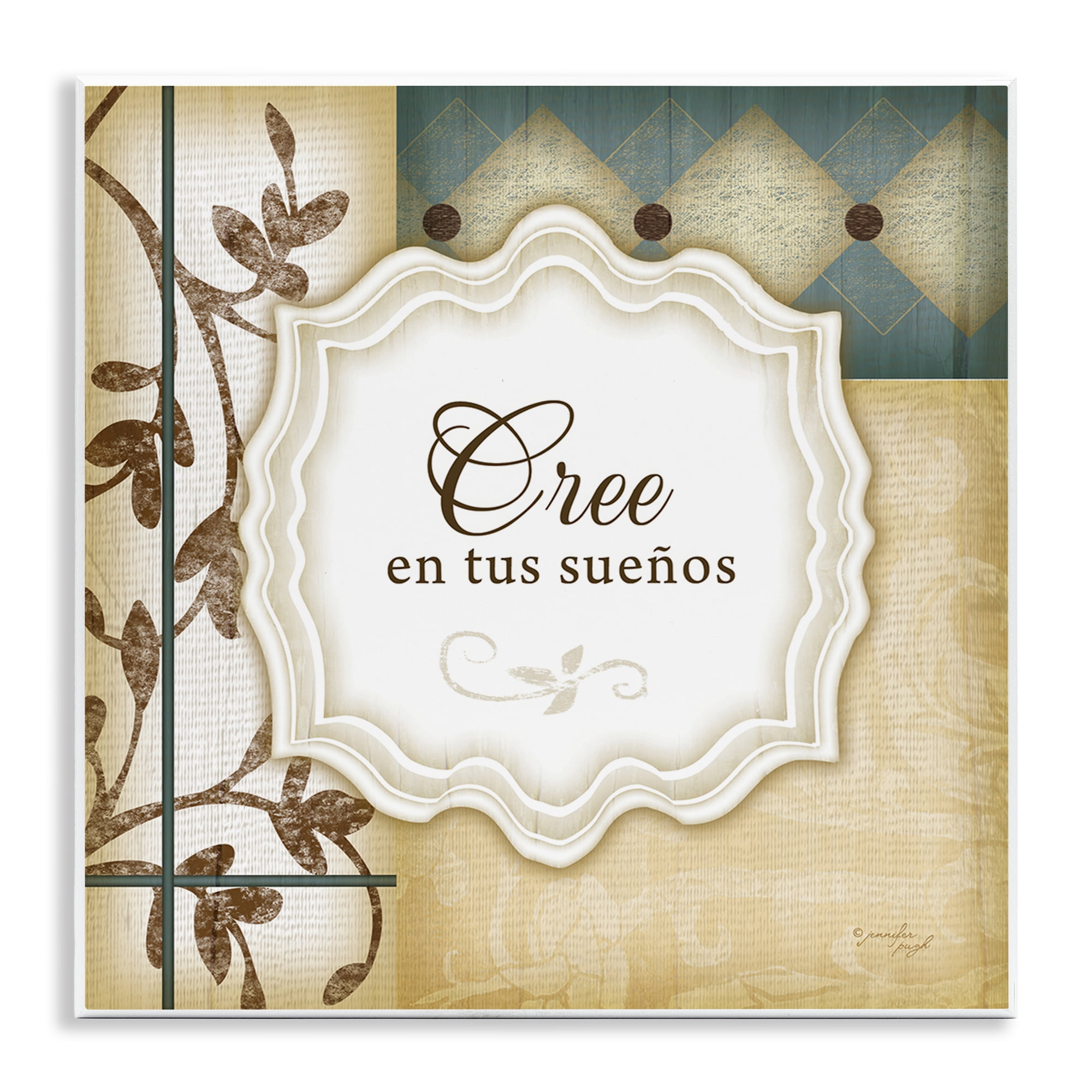 Stupell Industries Cree en tus Sueños Inspirational Quotes & Sayings Painting Unframed Art Print Wall Art, 12 x 12