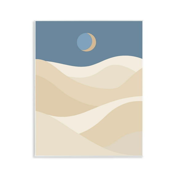 Stupell Industries Crescent Moon over Dunes Landscape & Nature Painting Unframed Art Print Wall Art, 11 x 14