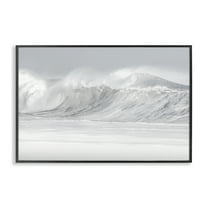 Stupell Industries Cresting Beach Wave Landscape & Nature Photography Black Framed Art Print Wall Art, 18 x 12