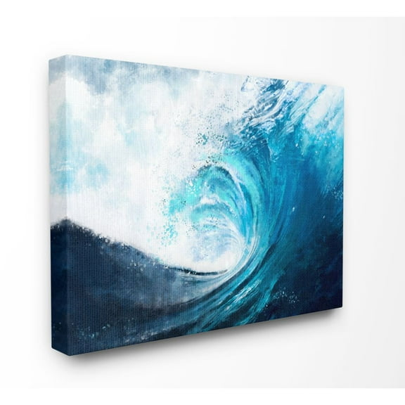 Stupell Industries Cresting Ocean Wave Blue Beach Painting Canvas Wall Art by Ziwei Li