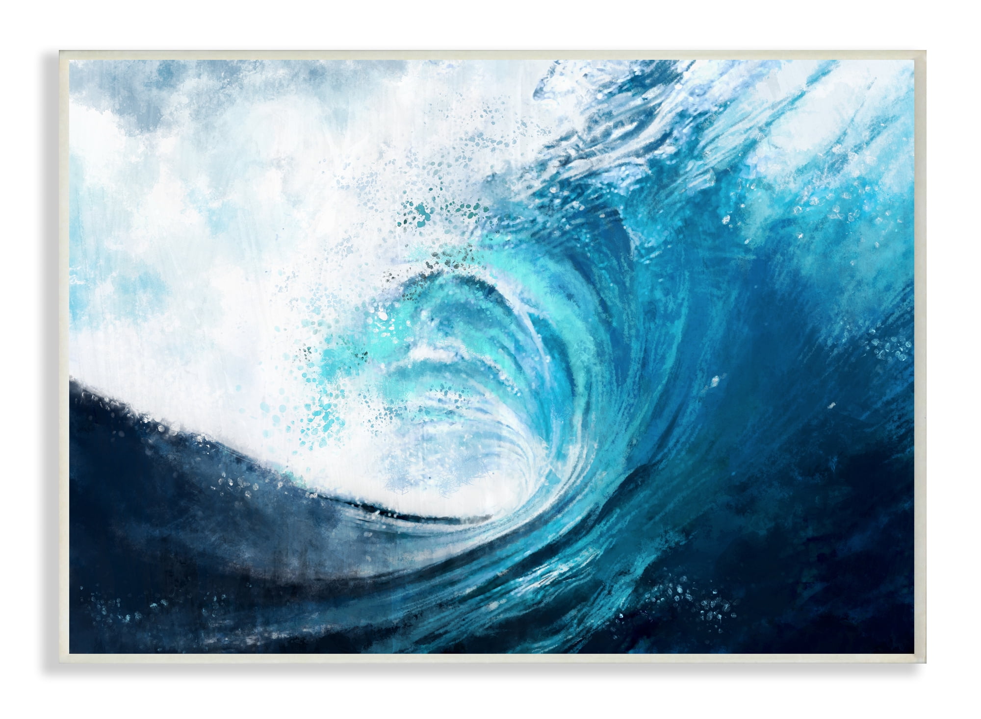 Stupell Industries Cresting Ocean Wave Blue Beach Painting Unframed Art Print Wall Art, 10x15, by Ziwei Li