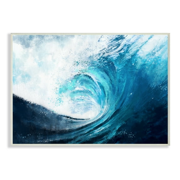 Stupell Industries Cresting Ocean Wave Blue Beach Painting Unframed Art Print Wall Art, 10x15, by Ziwei Li