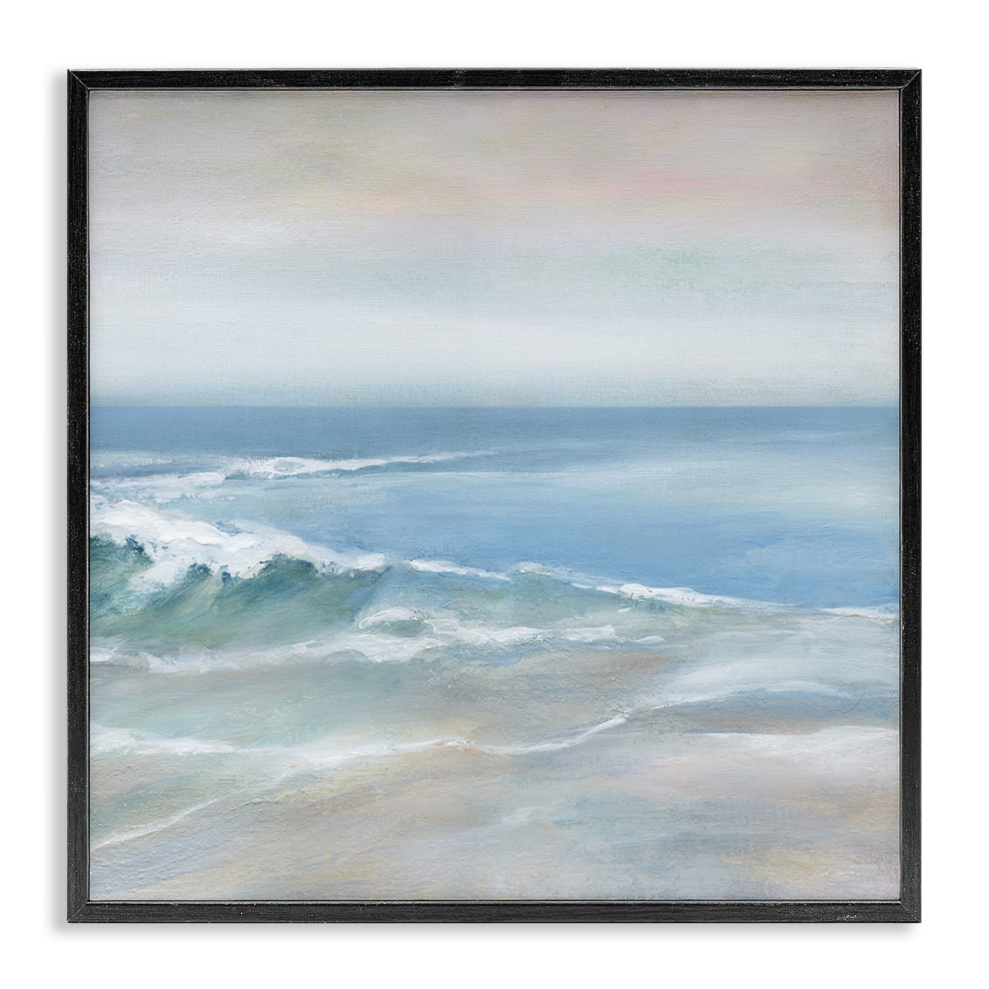 Stupell Industries Cresting Waves Near Shore Nautical & Beach Painting Black Framed Art Print Wall Art, 17 x 17